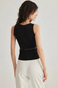 TRENDYOLMİLLA Black Arched Fitted Knitting Blouse - Image 5