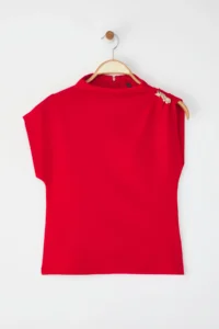 TRENDYOLMİLLA Rejection Fitted Accessory Detailed Draped Flexible Knitting Blouse - Image 6