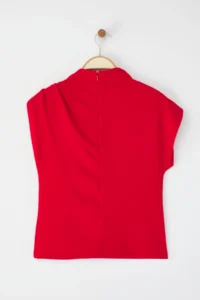 TRENDYOLMİLLA Rejection Fitted Accessory Detailed Draped Flexible Knitting Blouse - Image 7
