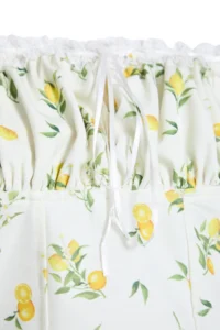 TRENDYOLMİLLA Ecru Sleeveless Lemon Patterned Front Shirred Crop Weaving Blouse - Image 9