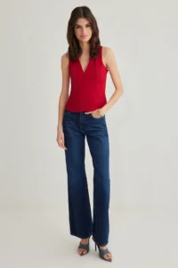TRENDYOLMİLLA Rejection V-neck slim Fit Weaving  Weaving Blouse - Image 2
