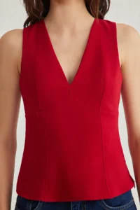 TRENDYOLMİLLA Rejection V-neck slim Fit Weaving  Weaving Blouse - Image 3