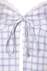 TRENDYOLMİLLA Multicolored Plaid Sleeveless Satin Binding Detailed Crop Weaving Blouse - Image 7