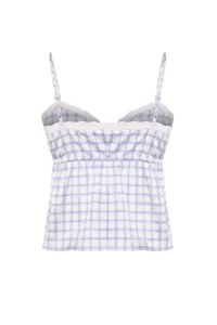 TRENDYOLMİLLA Multicolored Plaid Sleeveless Satin Binding Detailed Crop Weaving Blouse - Image 8