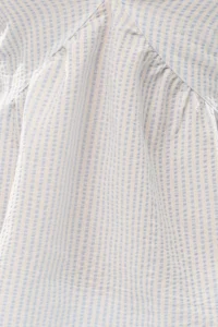 TRENDYOLMİLLA Light Blue Striped seersucker Sleeveless  Weaving Blouse - Image 3