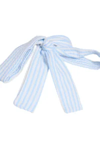 TRENDYOLMİLLA Light Blue Striped seersucker Sleeveless  Weaving Blouse - Image 9