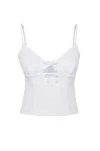 TRENDYOLMİLLA White V-neck Sleeveless Crop Weaving Blouse - Image 6