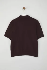 TRENDYOLMİLLA Brown Polo Shirt Collar Premium Yarn / Special Yarn Knitwear Thin Blouse - Image 8