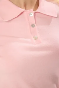 TRENDYOLMİLLA Pink Polo Shirt Collar Premium Yarn / Special Yarn Knitwear Blouse - Image 4
