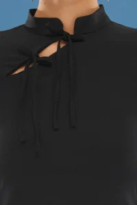 TRENDYOLMİLLA Black Dog collar Binding Detailed Flexible Knitting Blouse - Image 3