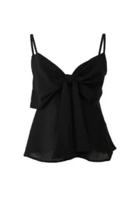 TRENDYOLMİLLA Black linen look Bow Detailed Sleeveless Weaving Blouse - Image 5