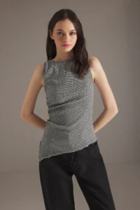 TRENDYOLMİLLA Black Pöti Square Fitted Flexible Knitting Blouse