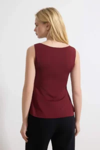 TRENDYOLMİLLA Burgundy peplum Fitted Knitting Blouse - Image 4
