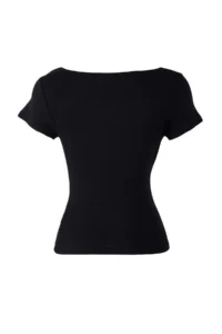 TRENDYOLMİLLA Black Drape Detailed Fitted Knitting Blouse - Image 6