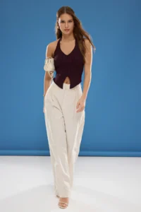 TRENDYOLMİLLA Plum Boyundan Sleeveless Thin Blouse - Image 2