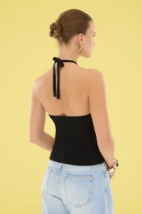 TRENDYOLMİLLA Black Boyundan Sleeveless Thin Blouse - Image 4