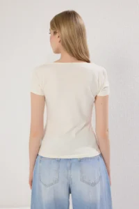TRENDYOLMİLLA Stone Square Neck Fitted Knitting Blouse  Knitting Blouse - Image 5