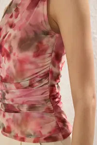 TRENDYOLMİLLA Multicolored Fitted/Drape Detailed Knitting Blouse - Image 3