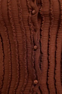 TRENDYOLMİLLA Brown Knitwear look Regular/Normal Pattern Knitting Blouse - Image 3