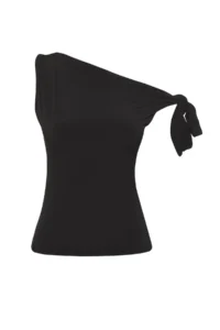 TRENDYOLMİLLA Black Asymmetric Yaka Binding Detailed Flexible Knitting Blouse - Image 4