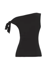 TRENDYOLMİLLA Black Asymmetric Yaka Binding Detailed Flexible Knitting Blouse - Image 5
