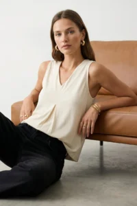 TRENDYOLMİLLA Stone More Sustainable Modal Flowy Fabric Regular Pattern Pleated Knitting Blouse