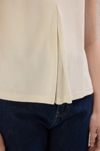 TRENDYOLMİLLA Stone More Sustainable Modal Flowy Fabric Regular Pattern Pleated Knitting Blouse - Image 5