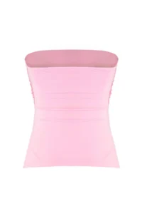 TRENDYOLMİLLA Pink 100% Cotton Strapless Gathering/Drape Detailed Knitting Blouse - Image 6