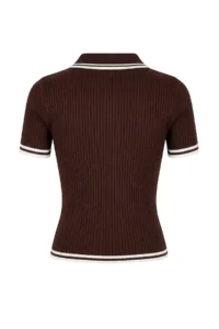 TRENDYOLMİLLA Brown-Rejection Basic Polo Shirt Collar 2 Sets Paket Knitwear Thin Blouse - Image 10