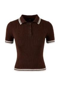 TRENDYOLMİLLA Brown-Rejection Basic Polo Shirt Collar 2 Sets Paket Knitwear Thin Blouse - Image 9