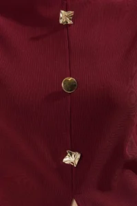 TRENDYOLMİLLA Burgundy  Aksesuar buttoned Crew Neck Regular Size Vest Knitting Blouse - Image 3
