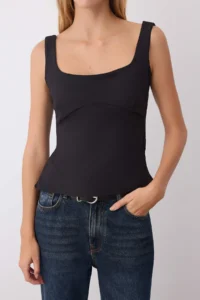 TRENDYOLMİLLA Black Back Bow Detailed Fitted Sleeveless Weaving Blouse - Image 3