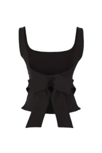 TRENDYOLMİLLA Black Back Bow Detailed Fitted Sleeveless Weaving Blouse - Image 5