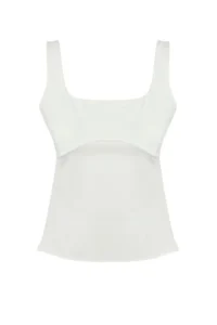 TRENDYOLMİLLA White Back Bow Detailed Fitted Sleeveless Weaving Blouse - Image 5