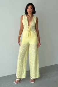 TRENDYOLMİLLA Yellow  Weaving Blouse - Image 3