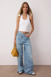 TRENDYOLMİLLA White Halter Fitted Knitting Blouse - Image 2