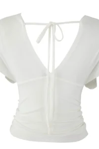 TRENDYOLMİLLA Ecru Fitted Drape Detailed Knitting Blouse - Image 9