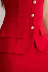 TRENDYOLMİLLA Rejection A Cut Button Detailed Mini Weaving Dress - Image 4