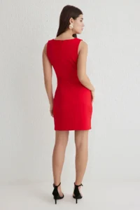 TRENDYOLMİLLA Rejection A Cut Button Detailed Mini Weaving Dress - Image 5