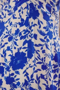 TRENDYOLMİLLA Mavi Floral Skirt Opened at Waist Gipelli Midi  Weaving Dress - Image 3