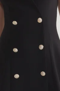 TRENDYOLMİLLA Black buttoned Mini Weaving Jacket Dress - Image 4