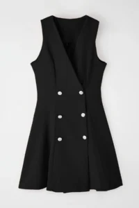 TRENDYOLMİLLA Black buttoned Mini Weaving Jacket Dress - Image 6