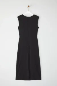 TRENDYOLMİLLA Black Bodysuit hugging with accessories Midi Weaving Dress - Image 10