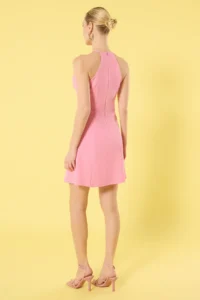TRENDYOLMİLLA Pink Plain Skirt Opened at Waist with bow Mini Weaving Dress - Image 5