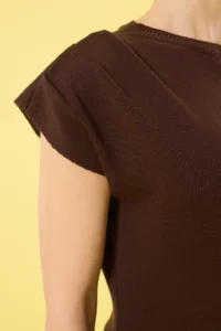 TRENDYOLMİLLA Brown Midi Dog collar Shirred Dress - Image 3