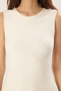 TRENDYOLMİLLA Ecru Mini Crew Neck peplum Dress - Image 4