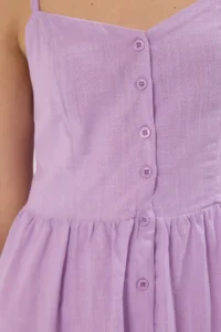 TRENDYOLMİLLA Lilac A Cut Lined Midi Weaving Dress - Image 3
