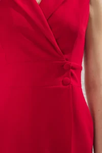 TRENDYOLMİLLA Rejection eket Yaka buttoned Mini  Weaving Dress - Image 3