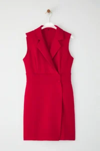 TRENDYOLMİLLA Rejection eket Yaka buttoned Mini  Weaving Dress - Image 5