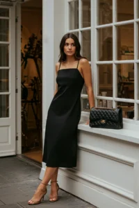TRENDYOLMİLLA Black Plain Plain Kesim Gipelli Maxi  Weaving Dress